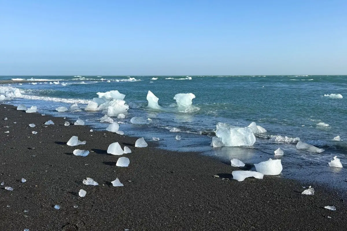 Glaciers en Islande et plages de sable noir en Islande