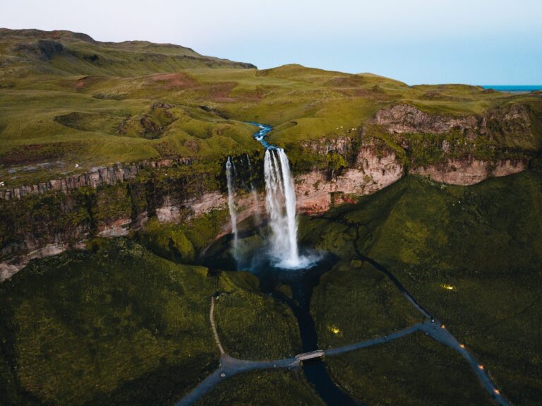 Waterfall Green Iceland