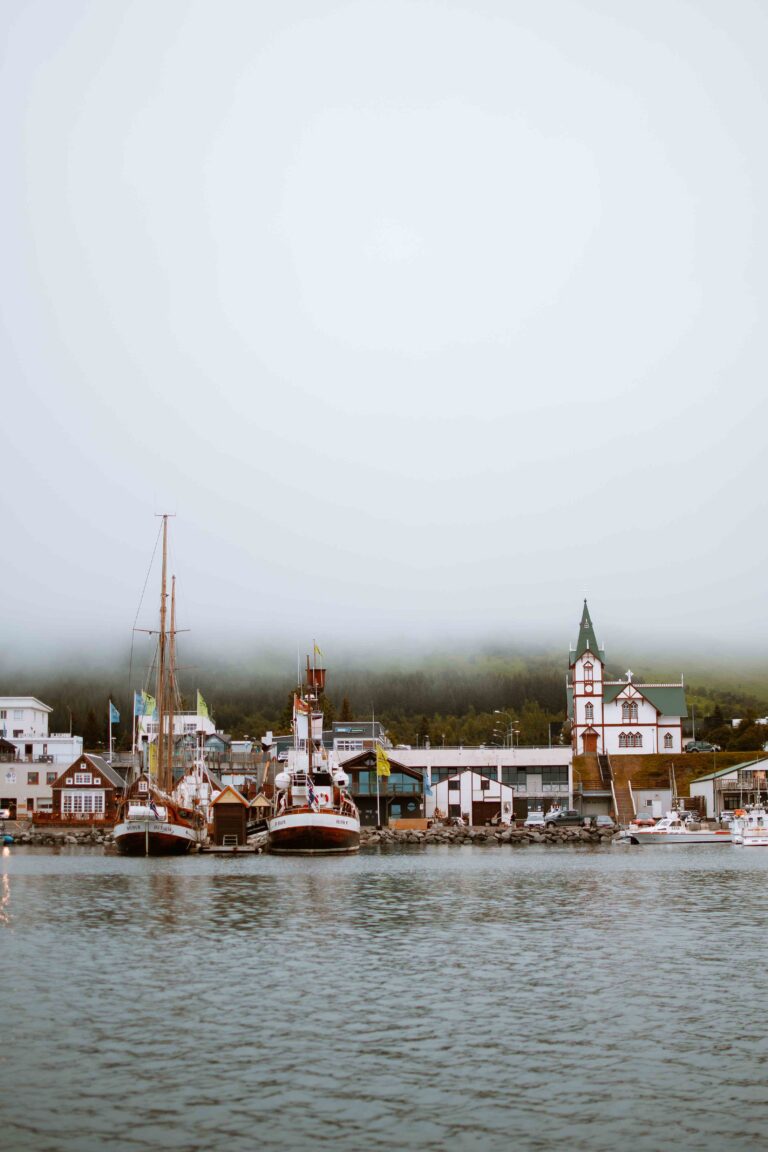 boats Iceland Port Fog